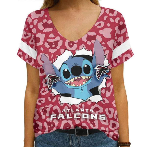 Atlanta Falcons 1 (17) Personalized V-neck Women T-shirt