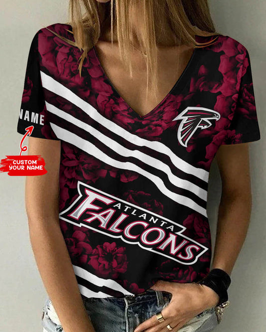 Atlanta Falcons 1 (20) Personalized V-neck Women T-shirt