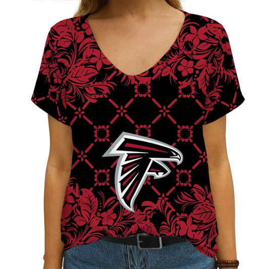 Atlanta Falcons 1 (21) Personalized V-neck Women T-shirt