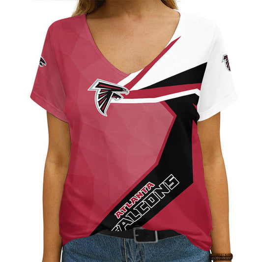 Atlanta Falcons 1 (26) Personalized V-neck Women T-shirt