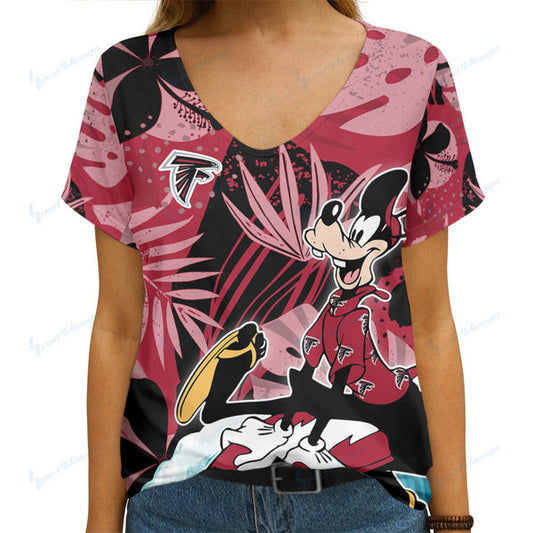 Atlanta Falcons 1 (28) Personalized V-neck Women T-shirt