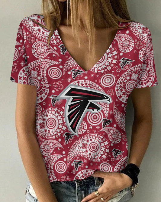 Atlanta Falcons 1 (29) Personalized V-neck Women T-shirt