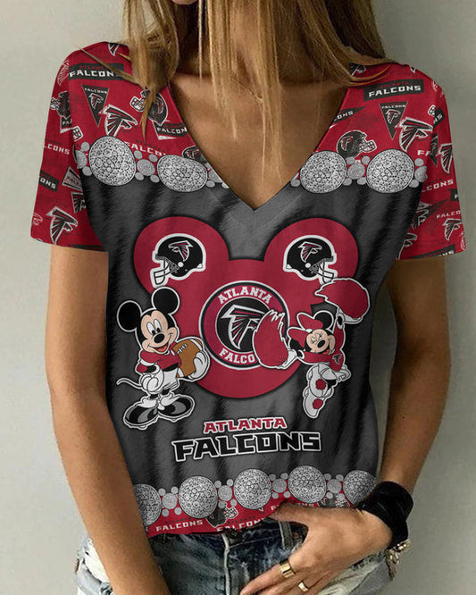 Atlanta Falcons 1 (30) Personalized V-neck Women T-shirt