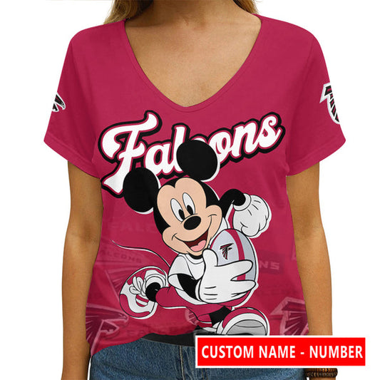 Atlanta Falcons 1 (33) Personalized V-neck Women T-shirt