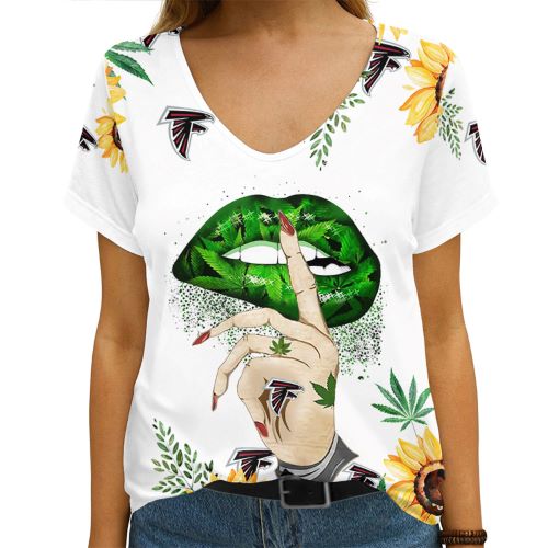 Atlanta Falcons 1 (34) Personalized V-neck Women T-shirt