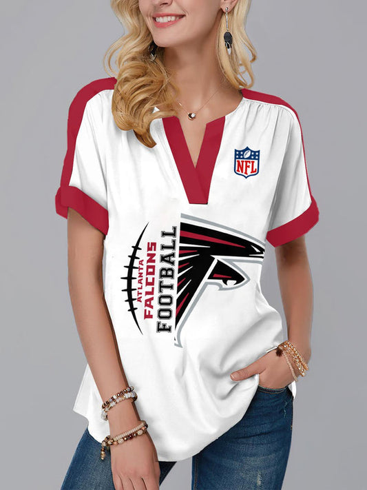 Atlanta Falcons 1 (35) Personalized V-neck Women T-shirt