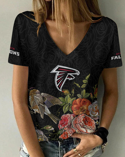 Atlanta Falcons 1 (4) Personalized V-neck Women T-shirt