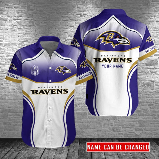 Baltimore Ravens 2 (40) Personalized Hawaiian Button down shirt