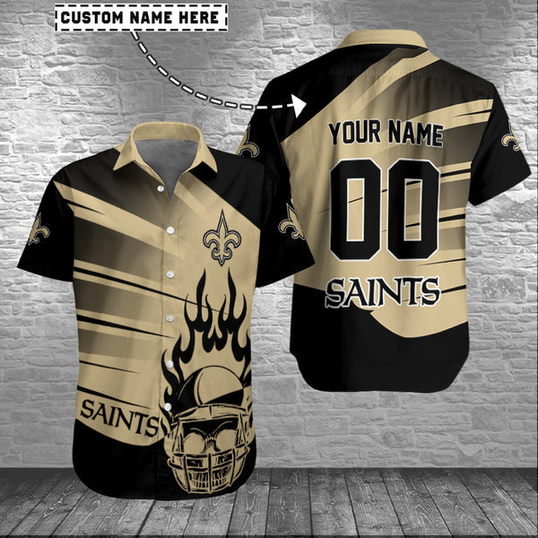 New Orleans Saints 2 (8) Personalized Hawaiian Button down shirt