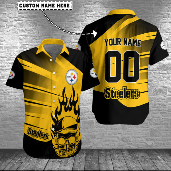 Pittsburgh Steelers 2 (12) Personalized Hawaiian Button down shirt
