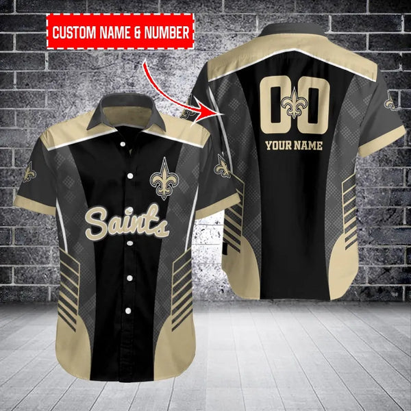 New Orleans Saints 2 (3) Personalized Hawaiian Button down shirt