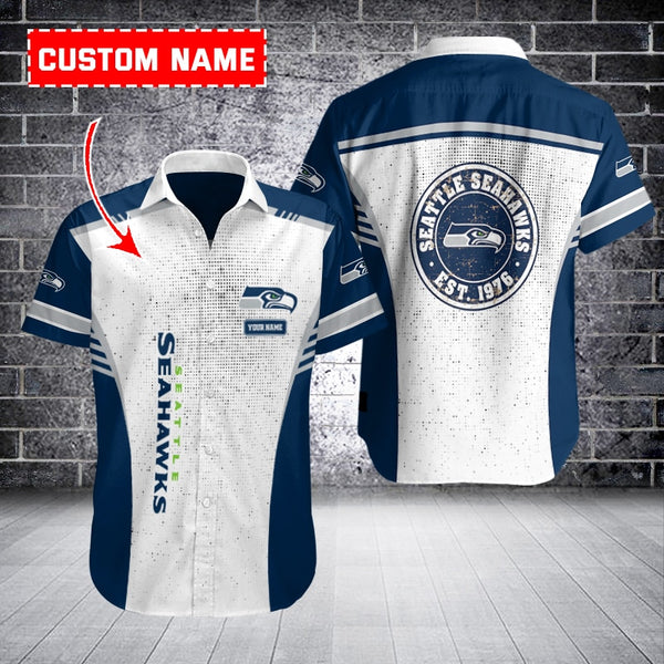 Seattle Seahawks 2 (4) Personalized Hawaiian Button down shirt