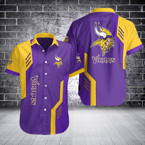 Minnesota Vikings 2 (2) Personalized Hawaiian Button down shirt