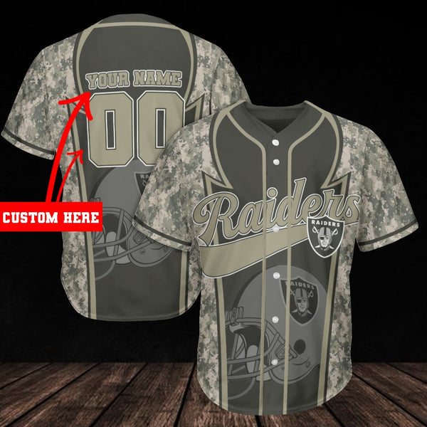 Las Vegas Raiders Personalized Baseball Jersey 020