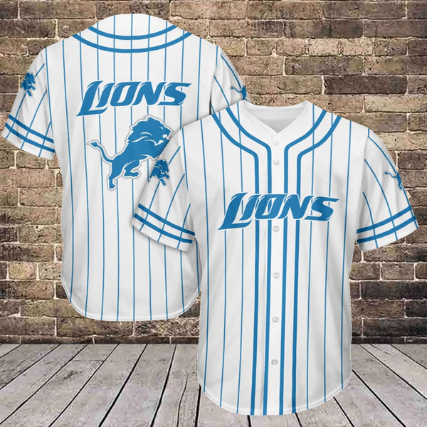 Detroit Lions Personalized Baseball Jersey 014