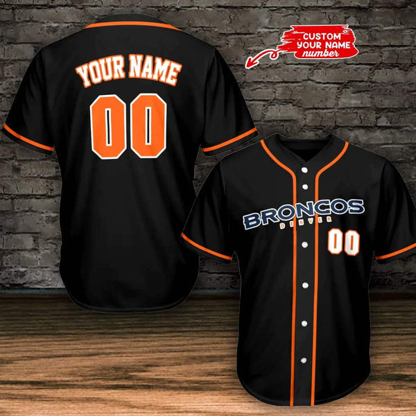 Denver Broncos Personalized Baseball Jersey 001