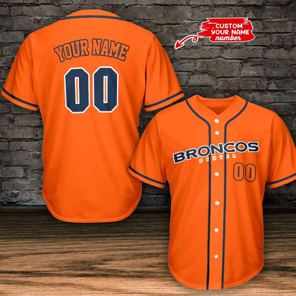 Denver Broncos Personalized Baseball Jersey 001