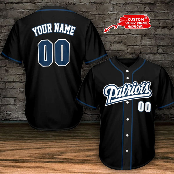 New England Patriots Personalized Baseball Jersey 001