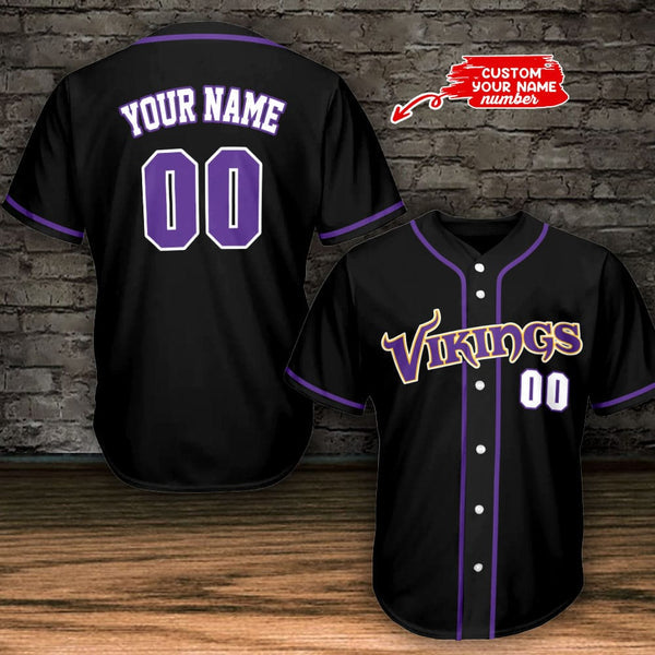 Minnesota Vikings Personalized Baseball Jersey 026