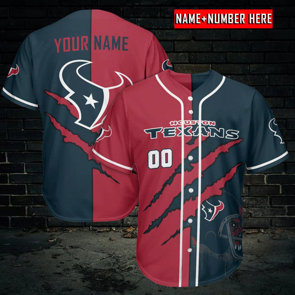 Houston Texans Personalized Baseball Jersey 001