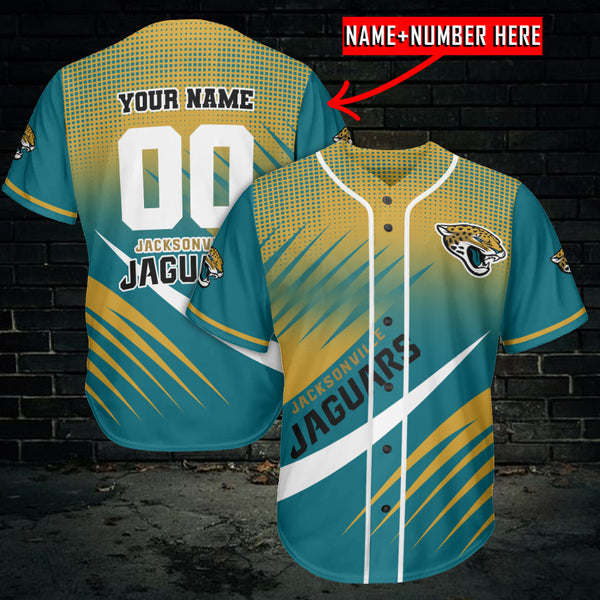 Jacksonville Jaguars Personalized Baseball Jersey 004