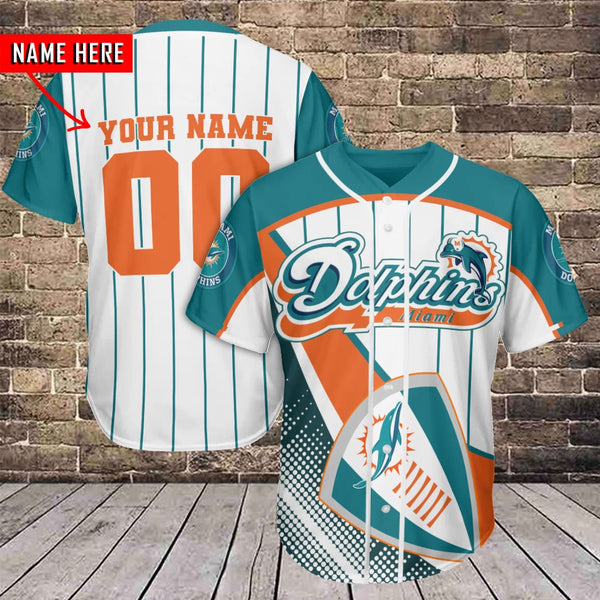 Miami Dolphins Personalized Baseball Jersey 012