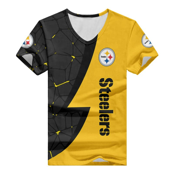 Pittsburgh Steelers 1 (35) Personalized V-neck Women T-shirt