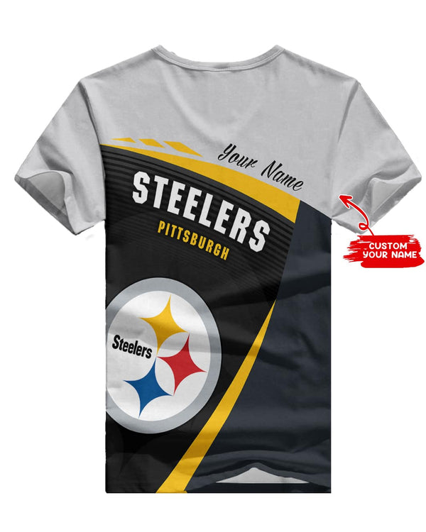 Pittsburgh Steelers 1 (40) Personalized V-neck Women T-shirt
