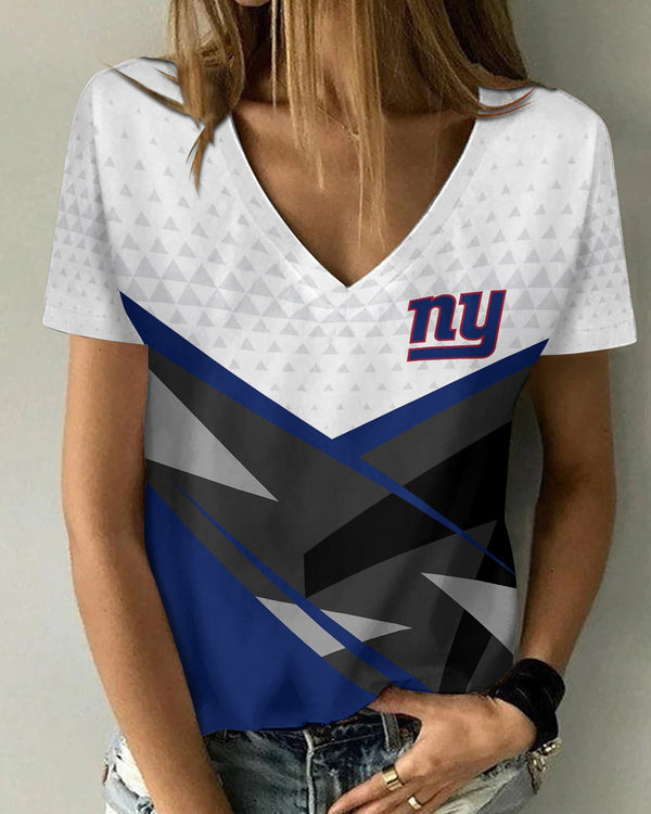 New York Giants 1 (8) Personalized V-neck Women T-shirt