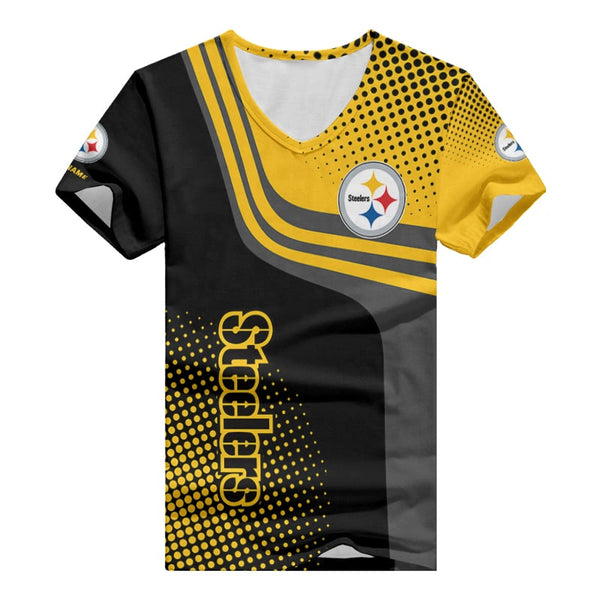 Pittsburgh Steelers 1 (54) Personalized V-neck Women T-shirt