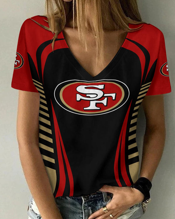 San Francisco 49ers 1 (69) Personalized V-neck Women T-shirt