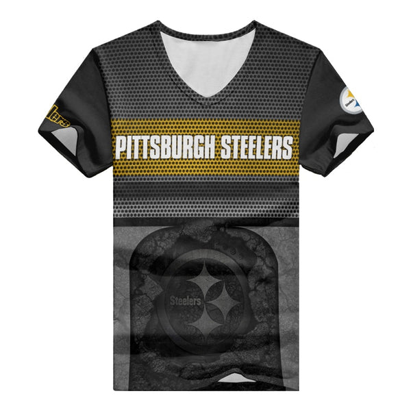 Pittsburgh Steelers 1 (59) Personalized V-neck Women T-shirt