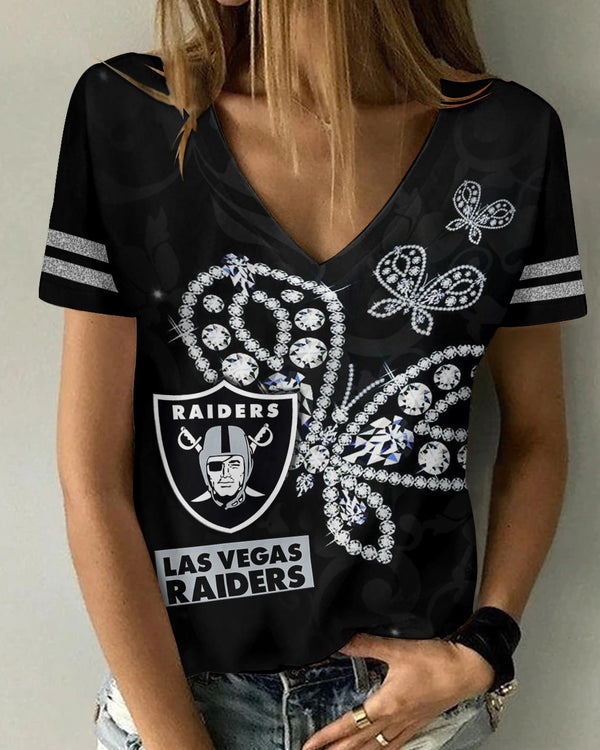 Las Vegas Raiders 1 (56) Personalized V-neck Women T-shirt