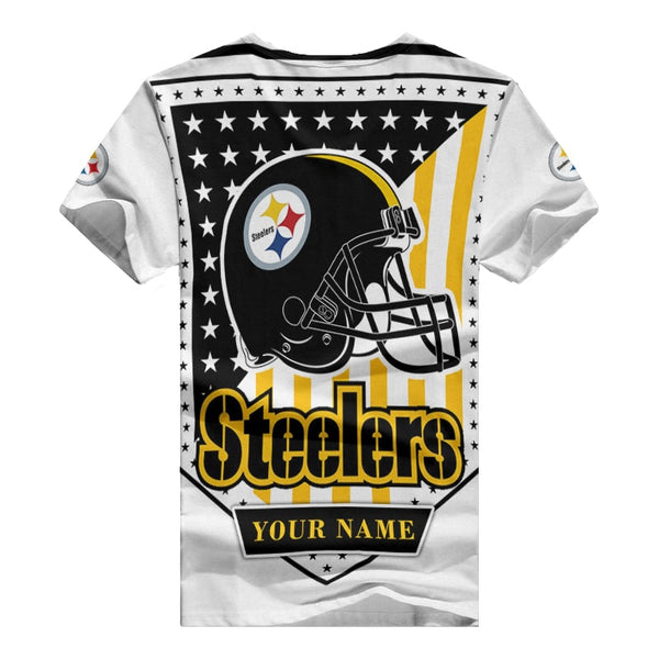 Pittsburgh Steelers 1 (81) Personalized V-neck Women T-shirt