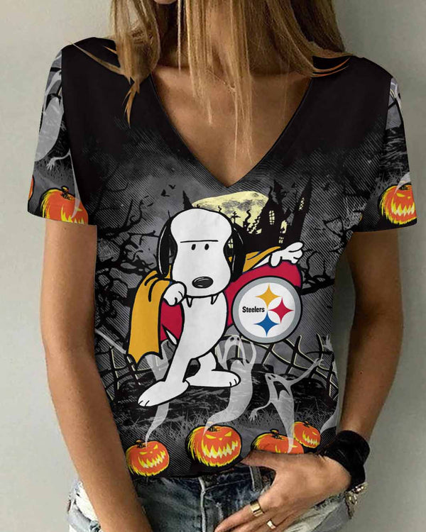 Pittsburgh Steelers 1 (89) Personalized V-neck Women T-shirt