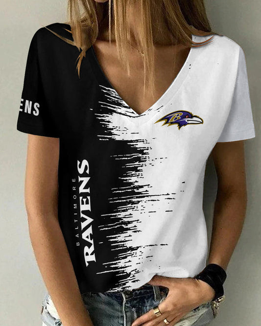 Baltimore Ravens 1 (9) Personalized V-neck Women T-shirt