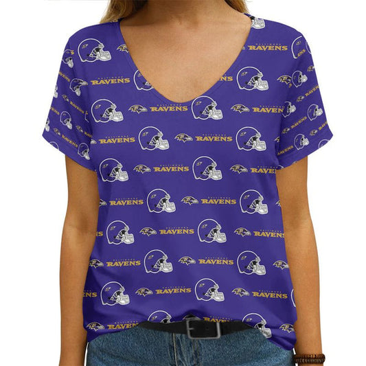 Baltimore Ravens 1 (10) Personalized V-neck Women T-shirt