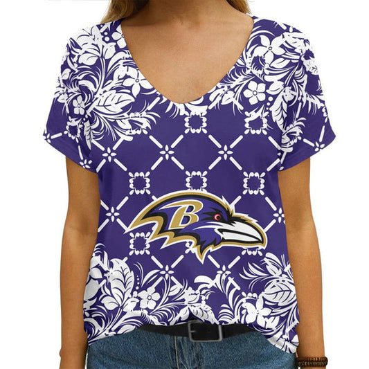 Baltimore Ravens 1 (2) Personalized V-neck Women T-shirt