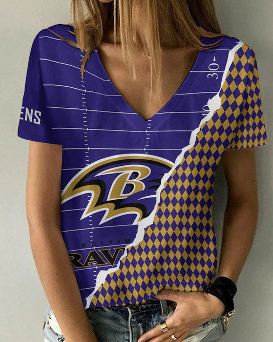Baltimore Ravens 1 (15) Personalized V-neck Women T-shirt