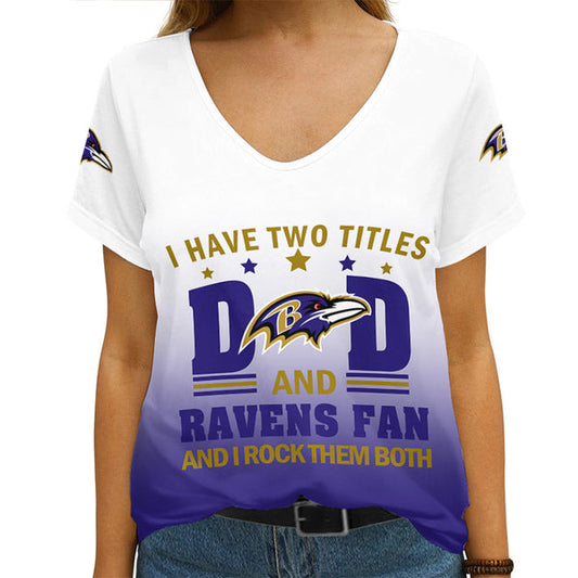 Baltimore Ravens 1 (19) Personalized V-neck Women T-shirt