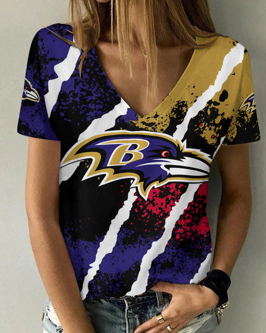 Baltimore Ravens 1 (22) Personalized V-neck Women T-shirt