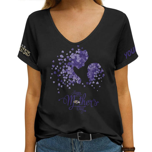 Baltimore Ravens 1 (25) Personalized V-neck Women T-shirt
