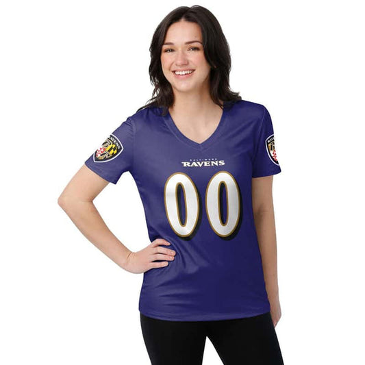 Baltimore Ravens 1 (6) Personalized V-neck Women T-shirt