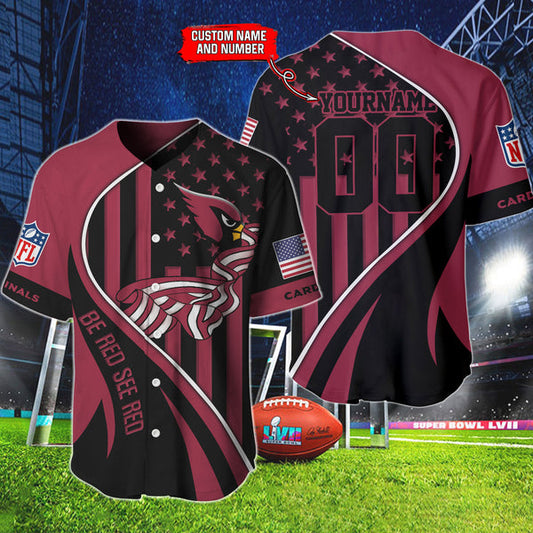 Arizona Cardinals Personalized Baseball Jersey 002