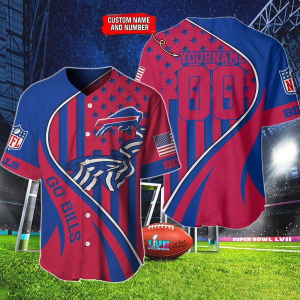 Buffalo Bills Personalized Baseball Jersey 008