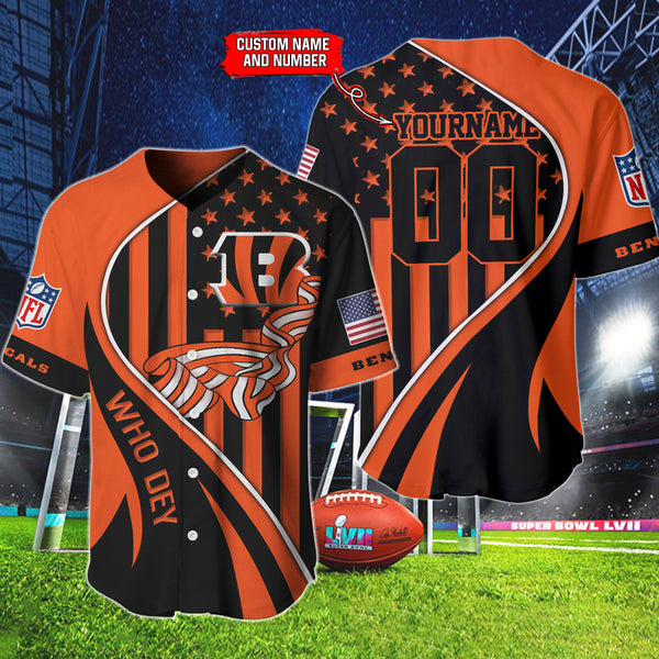 Cincinnati Bengals Personalized Baseball Jersey 001