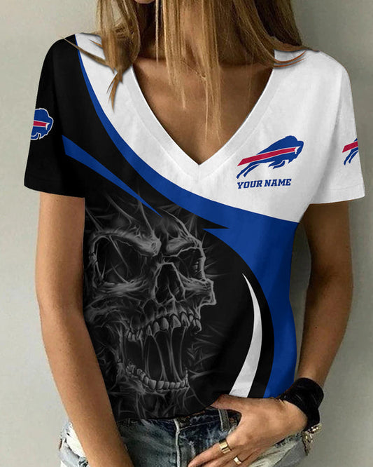 Buffalo Bills 1 (54) Personalized V-neck Women T-shirt