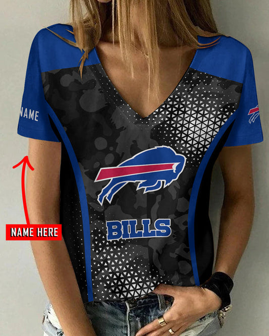 Buffalo Bills 1 (57) Personalized V-neck Women T-shirt