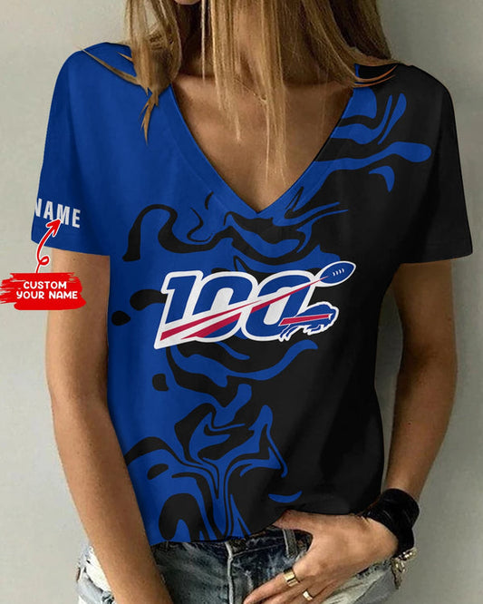 Buffalo Bills 1 (61) Personalized V-neck Women T-shirt