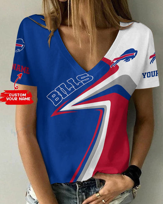Buffalo Bills 1 (65) Personalized V-neck Women T-shirt
